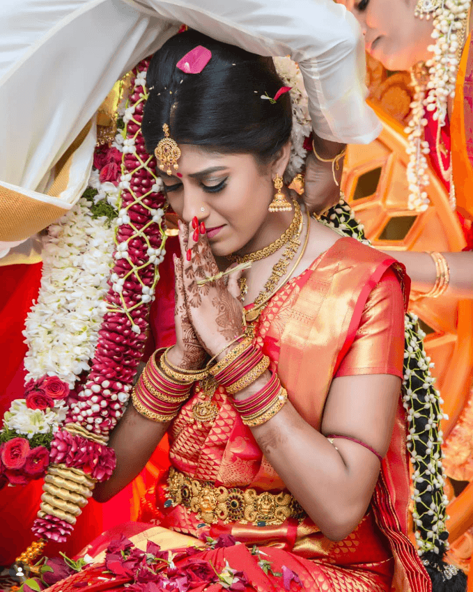 Bride in a traditional wedding ceremony — editorial placeholder